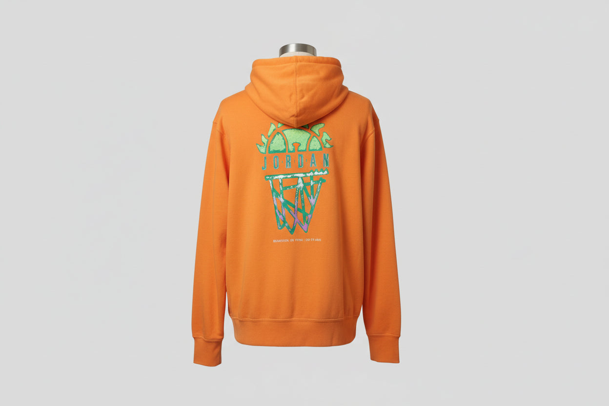 Nike - Air Jordan Orange Pull-Over Hoodie Size Small - Good Used Condition