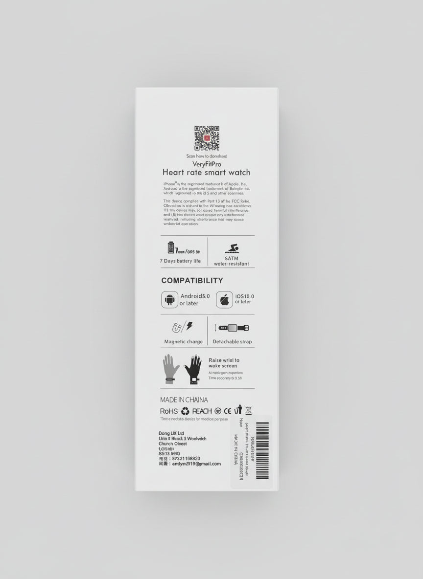 FKANT VeryFitPro Heart Rate Smart Watch (Black)