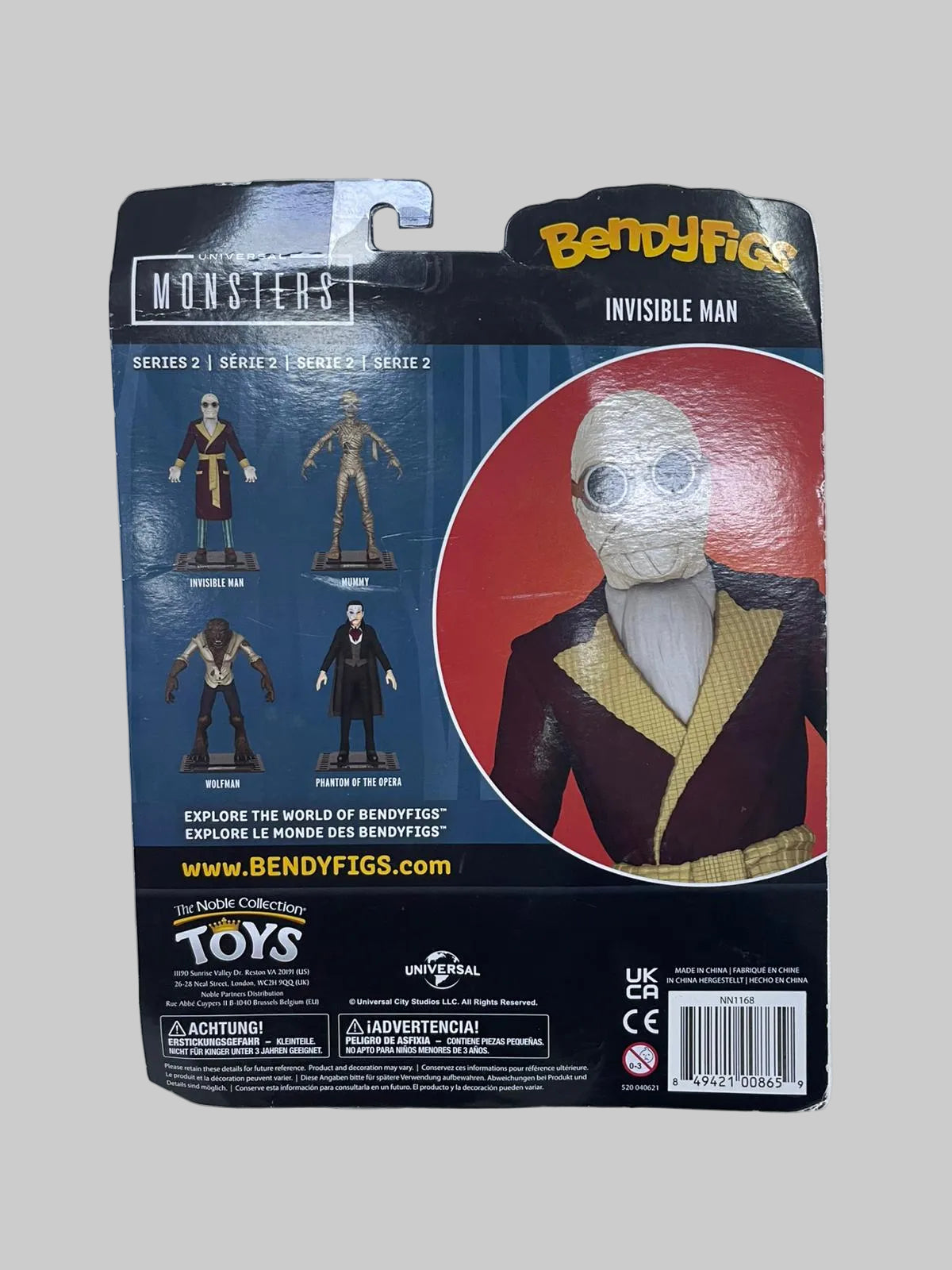 UNIVERSAL MONSTERS BENDYFIG INVISIBLE MAN VINY FIGURE NOBLE COLLECTION BRAND NEW