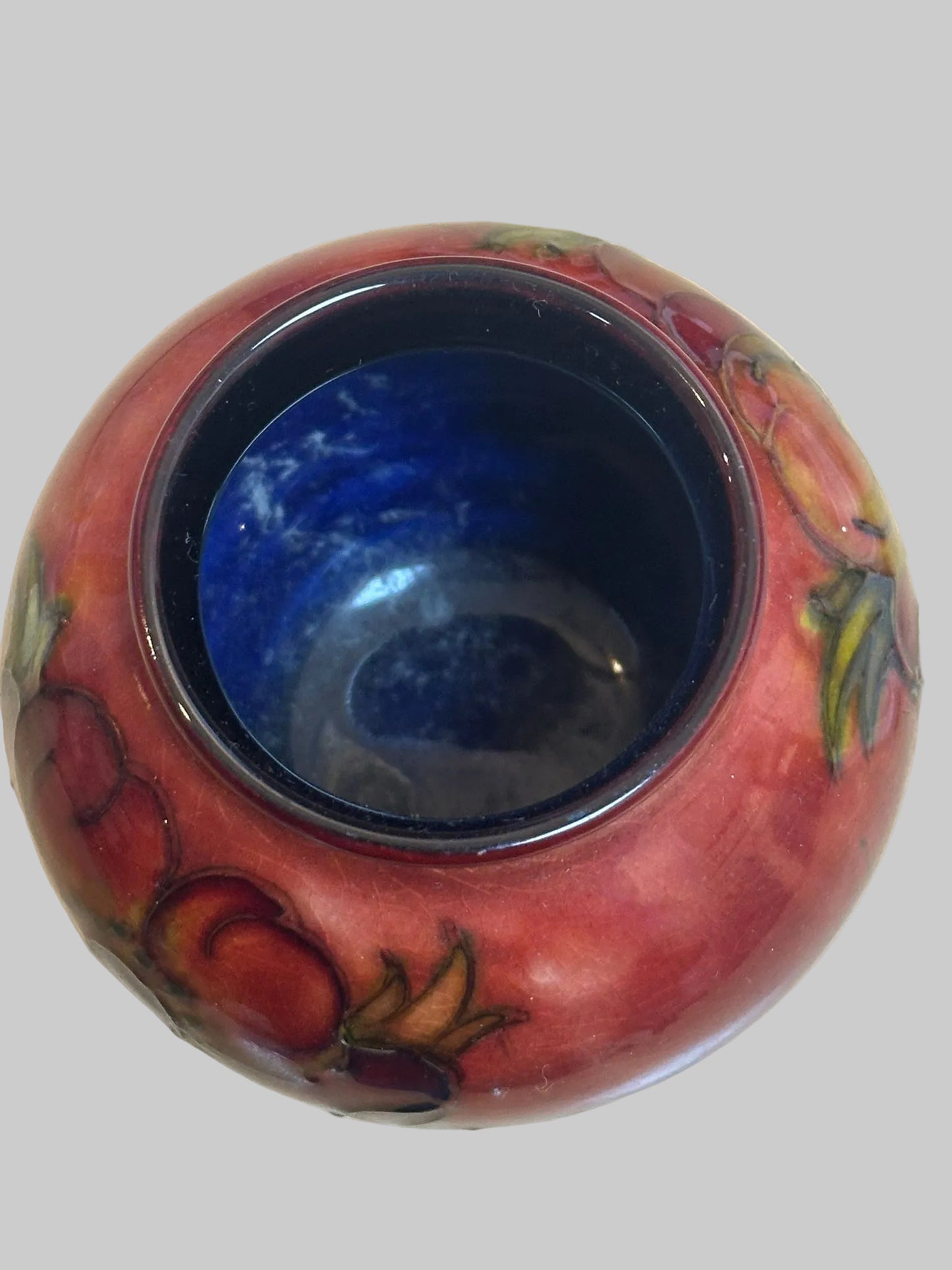 VTG WILLIAM MOORCROFT Pottery Flambe Anemone 3"