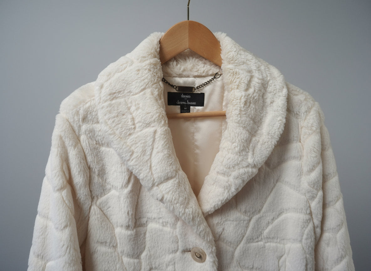 Dennis by Dennis Basso Ladies Cream Faux Fur Jacket Size M