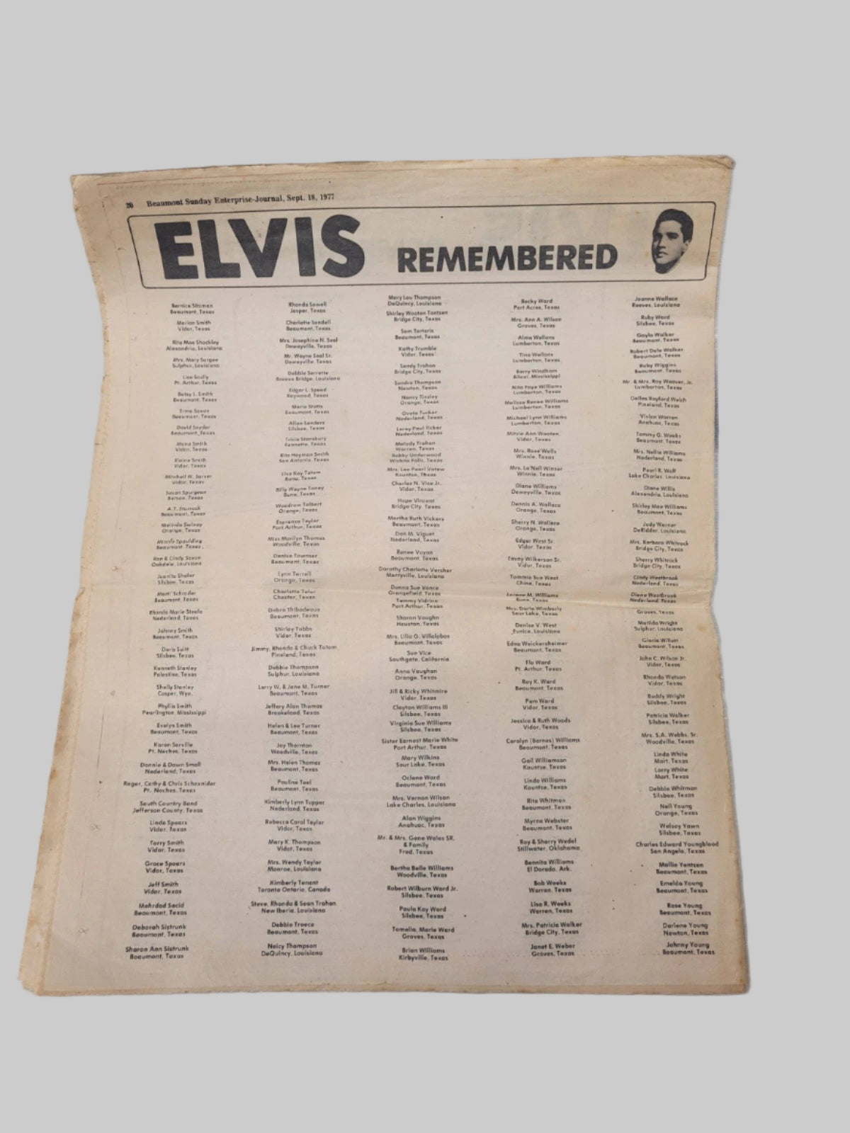 VTG Rare 1977 Original Print Elvis Presley Memorial Edition News Paper & Picture