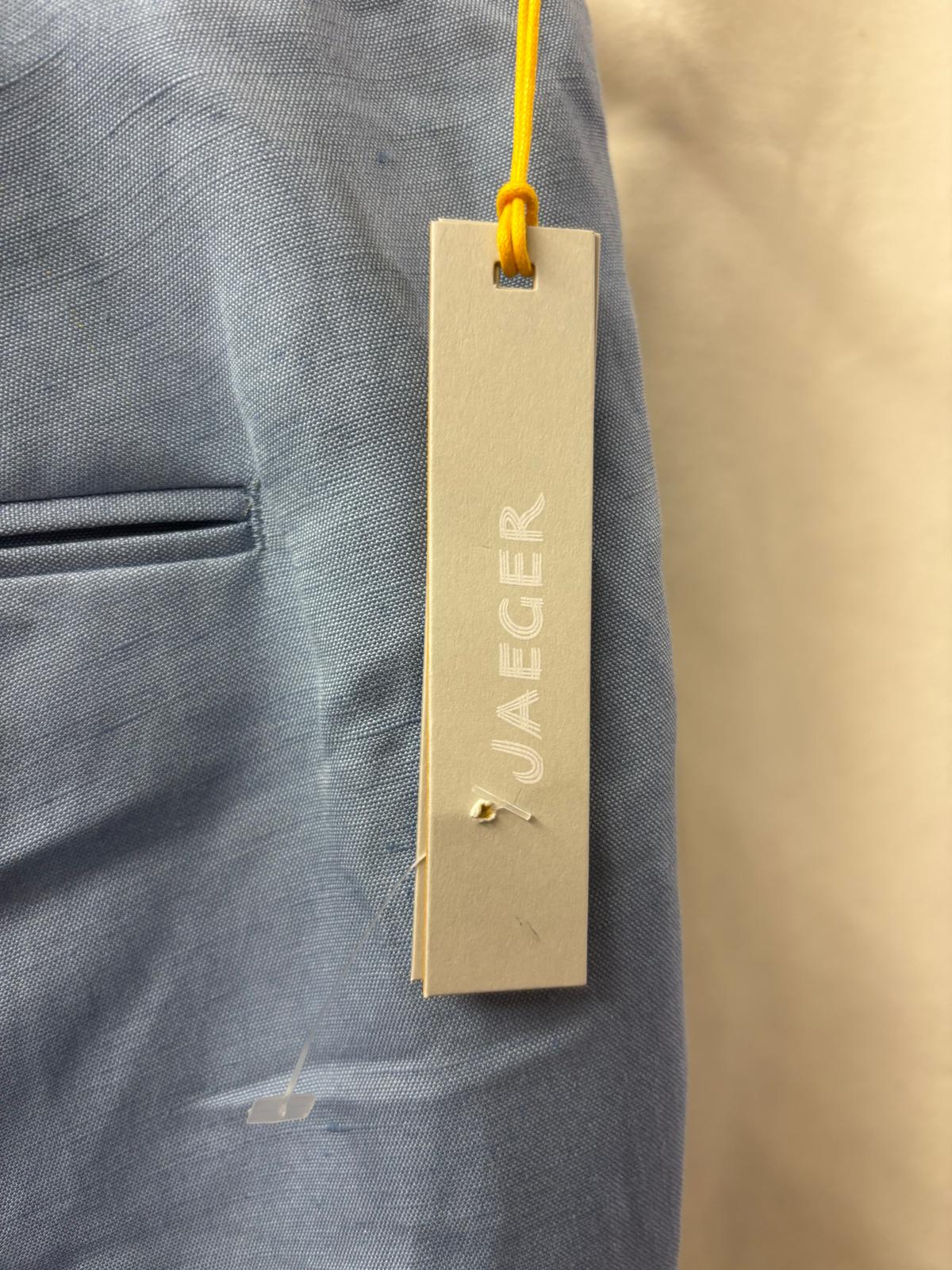 BNWT Jaeger Blue Trousers Size 36 Regular Silk Linen Chinos 36R £124