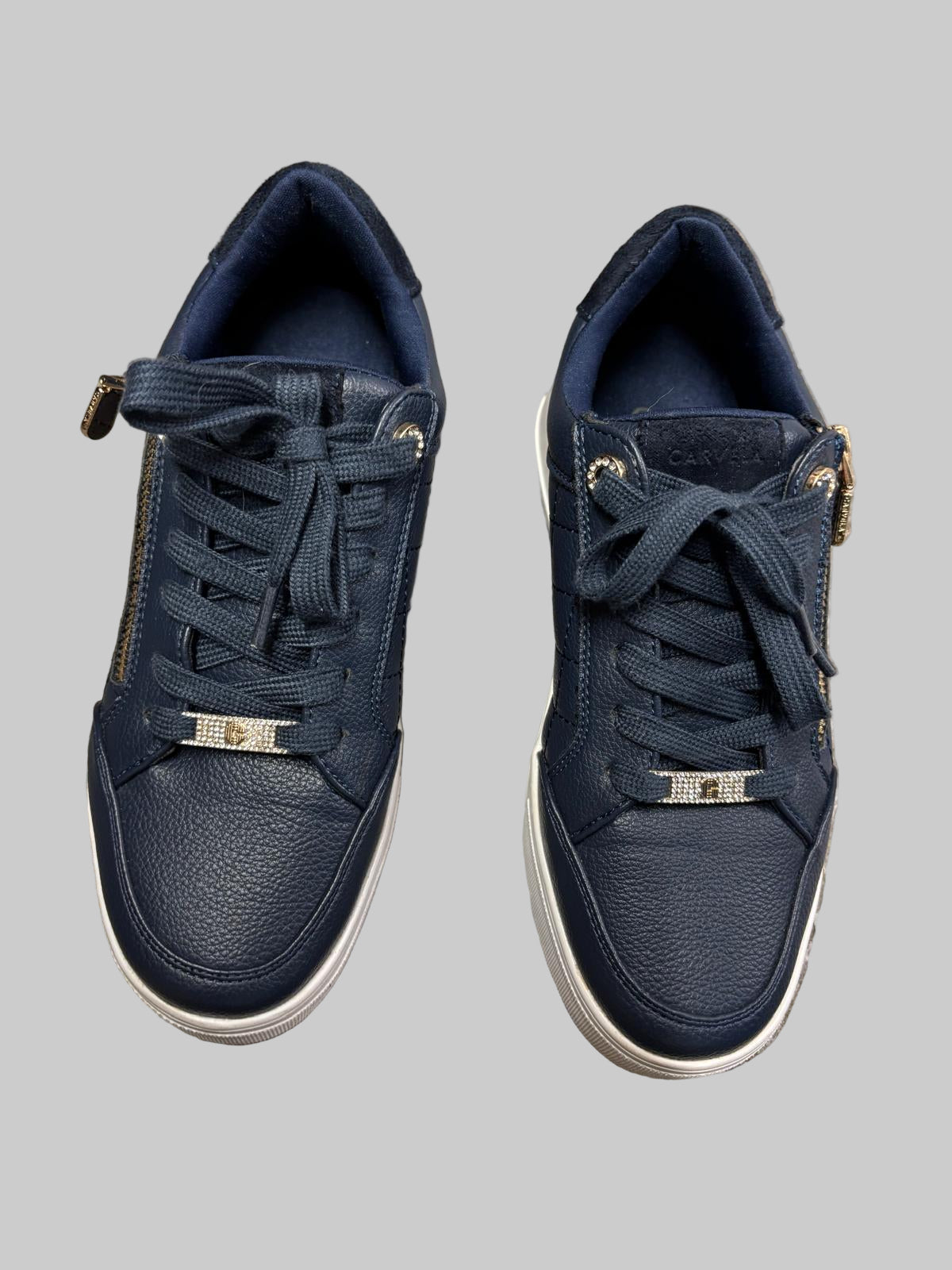 Carvella Navy Zip Up Pumps EUR38