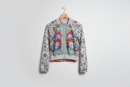 Stella McCartney (XS) Adidas Track Jacket UK 6 8 EU 34 36 Printed Light Blue Floral