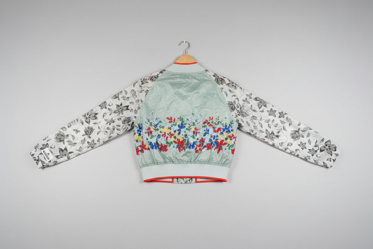 Stella McCartney (XS) Adidas Track Jacket UK 6 8 EU 34 36 Printed Light Blue Floral