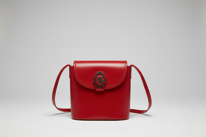 Red Genuine Leather Handbag Made in Italy Good Condition
