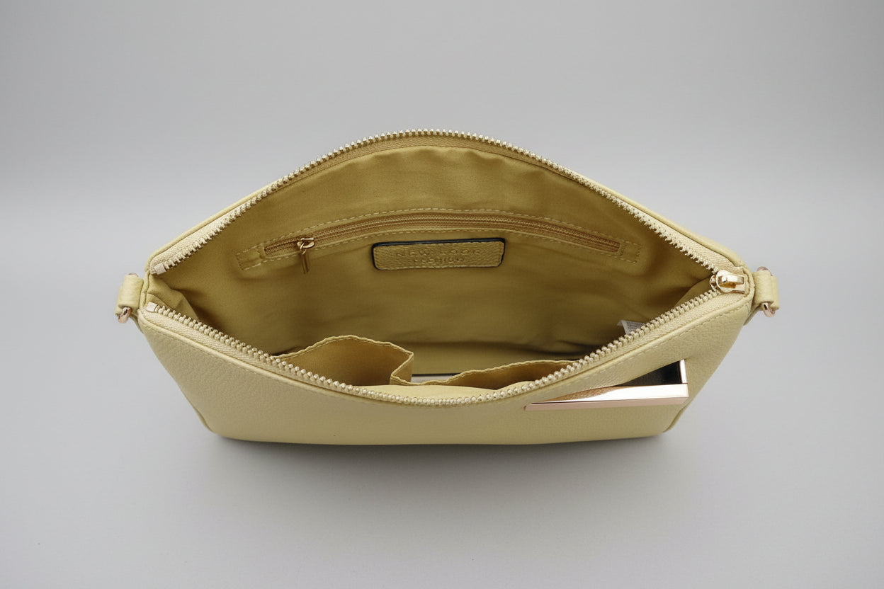 New Look Premium, lime green leather clutch bag.