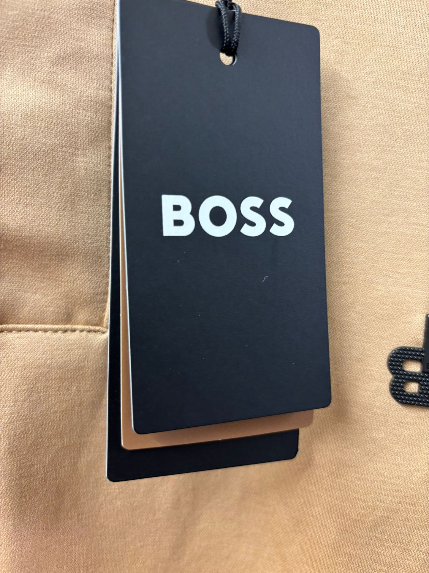 BNWT Hugo Boss Mercerized Oversized Fit Beige & White Long-Sleeve Size XL