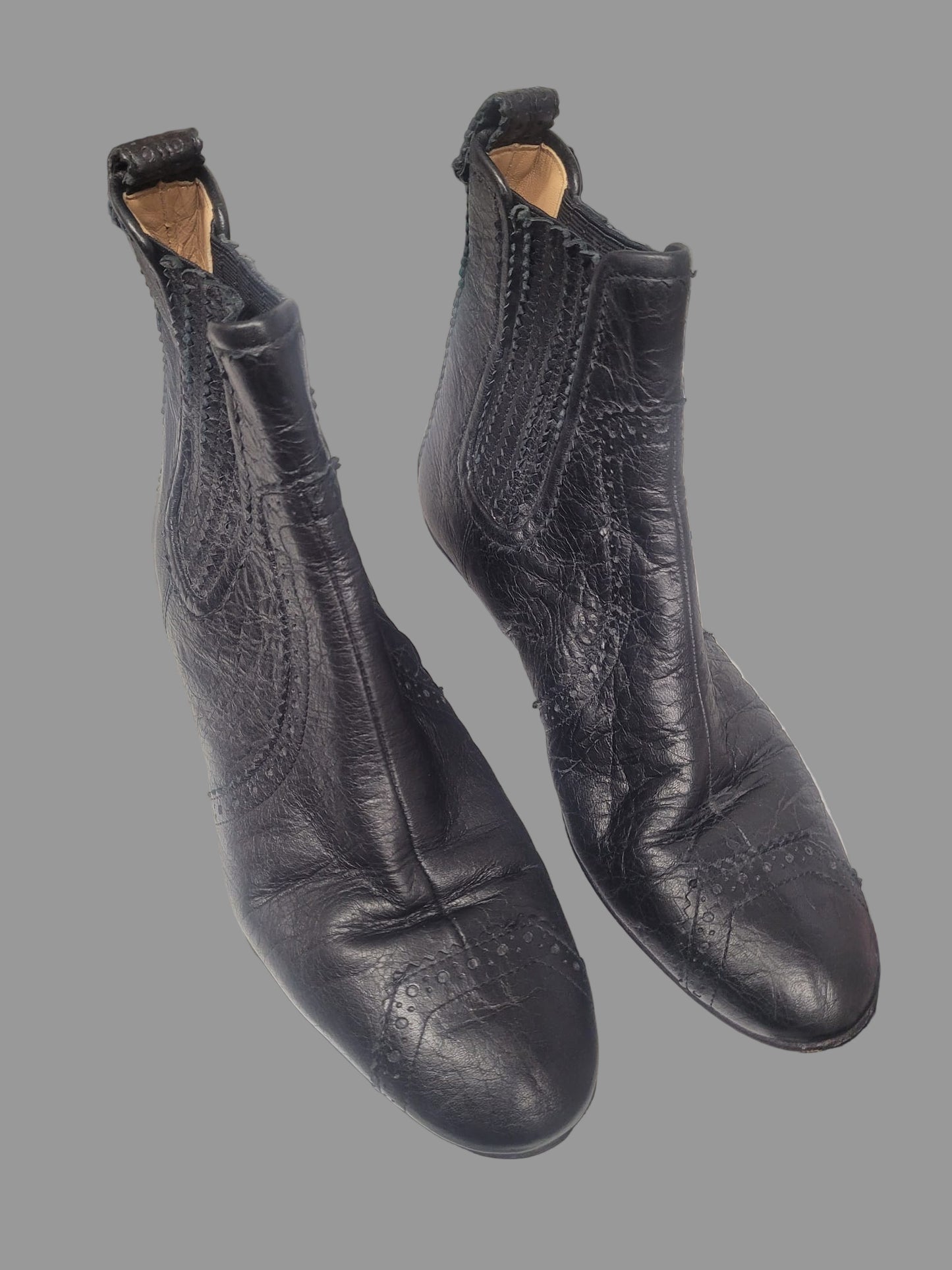 Balenciaga 'Arena' Black Leather Boots UK 5 EU 38 Flat Ankle