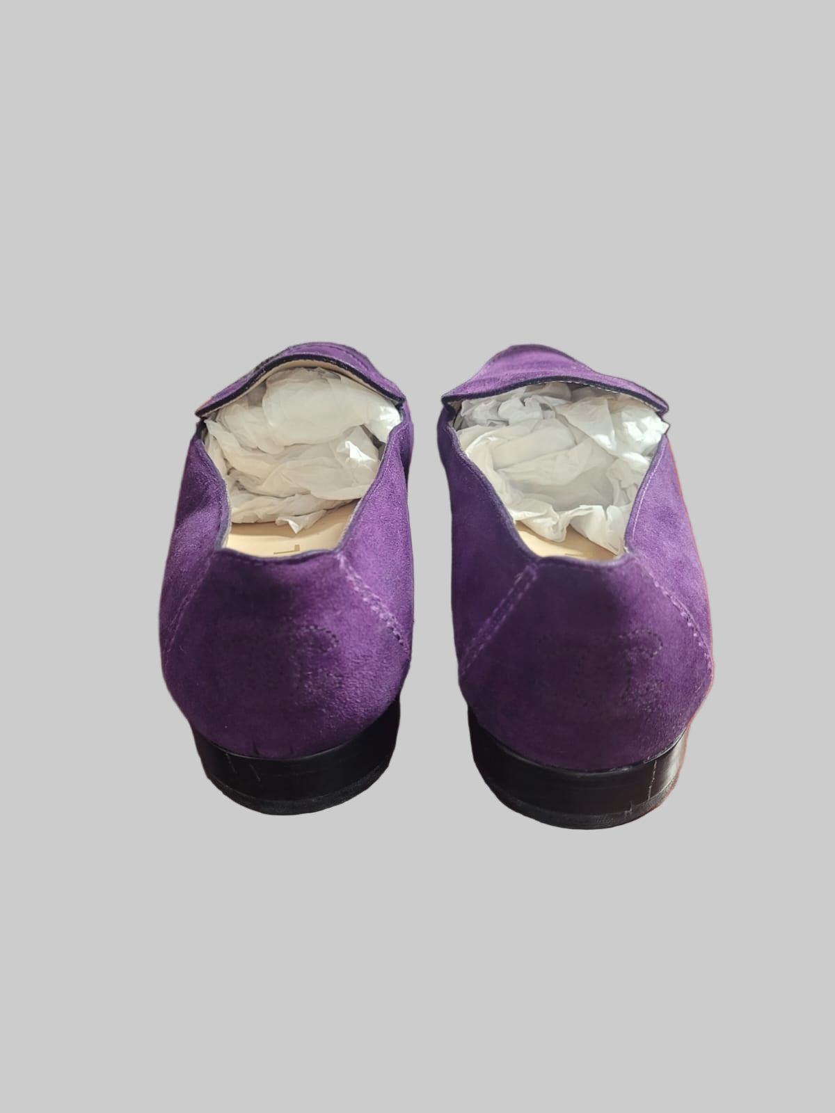 Chanel Purple Suede Loafers UK 5 EU 38 Heel Logo Shoes Flat