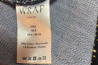 Wrap London Denim Shift Dress UK 8 EU 36 - 2 Front Pockets - Zip Fastening to Back - Midi Shift