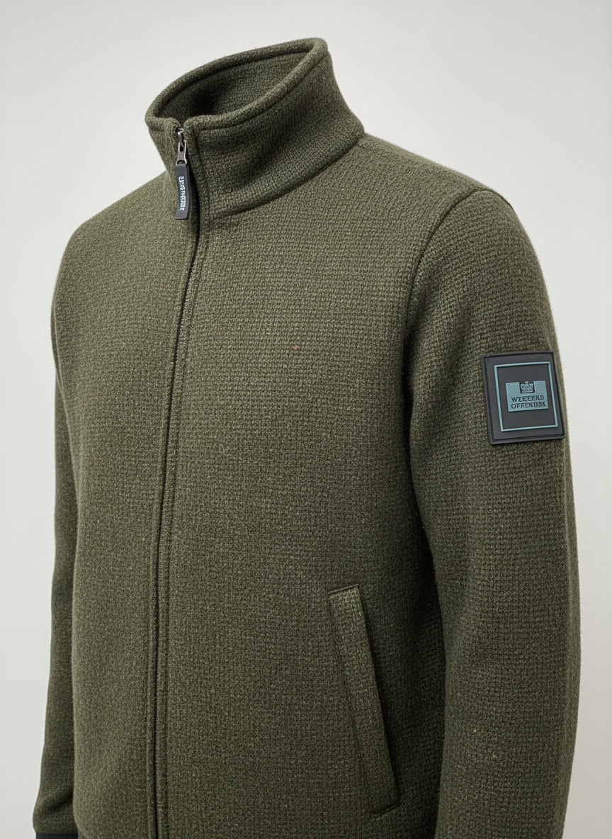 BNWT Weekend Offender Green Knitted Jumper (M) Castillos Castle Green 1/4 Button