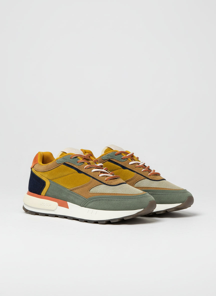 HOFF Tanzania Velvet Suede Trainers UK 6 EU 39 Yellow Green Orange