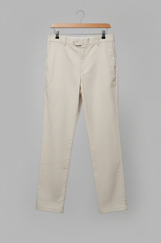 Mens Charles Tyrwhitt Cream Cotton Trousers Classic fit size 32W 34L used