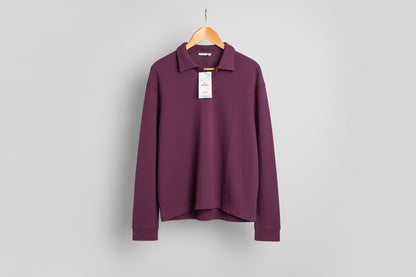 Mens Zara long Sleeved Purple Polo Shirt size M