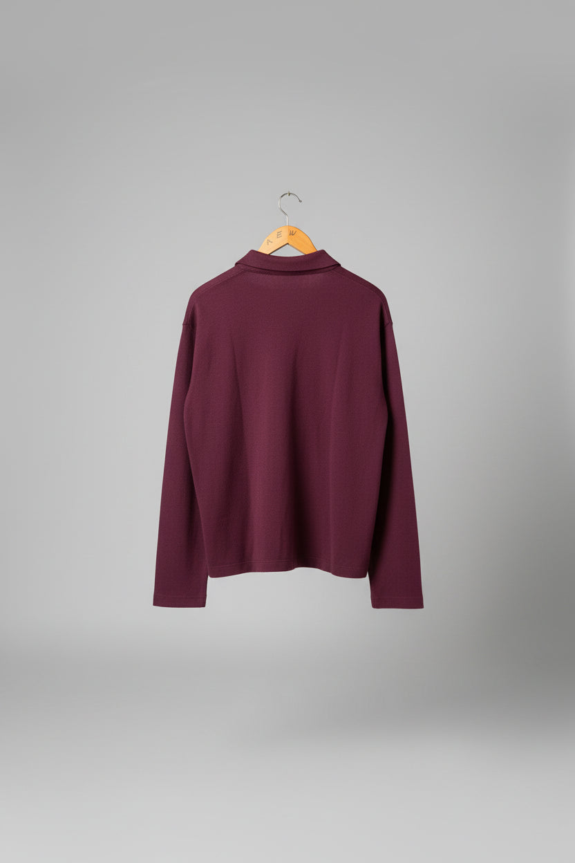 Mens Zara long Sleeved Purple Polo Shirt size M