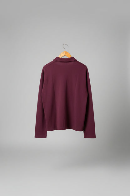 Mens Zara long Sleeved Purple Polo Shirt size M