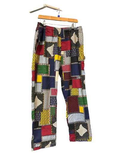 Gents Stussy patchwork cord jogger pants with drawer string waist size L pre loved