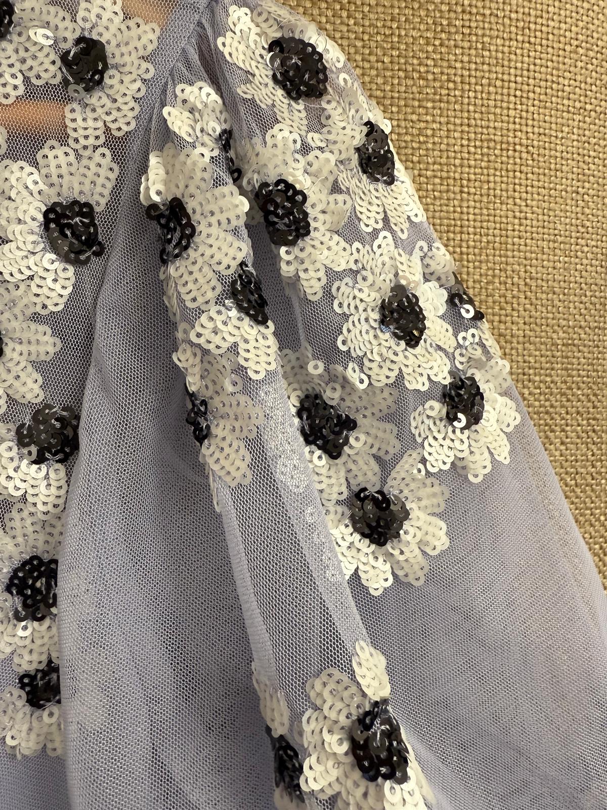 BNWT Monsoon Purple Floral Sequin Mesh Maxi Midi Dress UK 10 EU 38 RRP £130