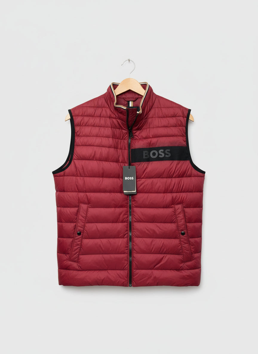 BNWT Hugo Boss Red Gilet Body Warmer Size UK 54 Burgundy Padded