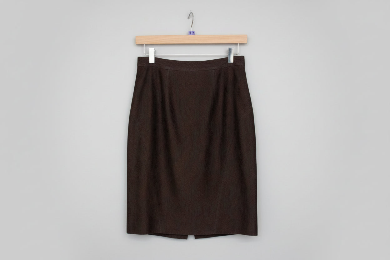 Moschino Cheap and Chic Dark Brown Pencil Skirt Size 8 - Condition Good