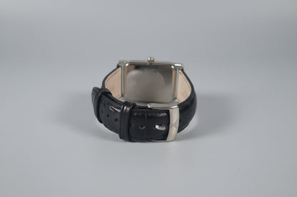 Armani Black Leather Wristwatch - Vintage - Square Face - UNTESTED