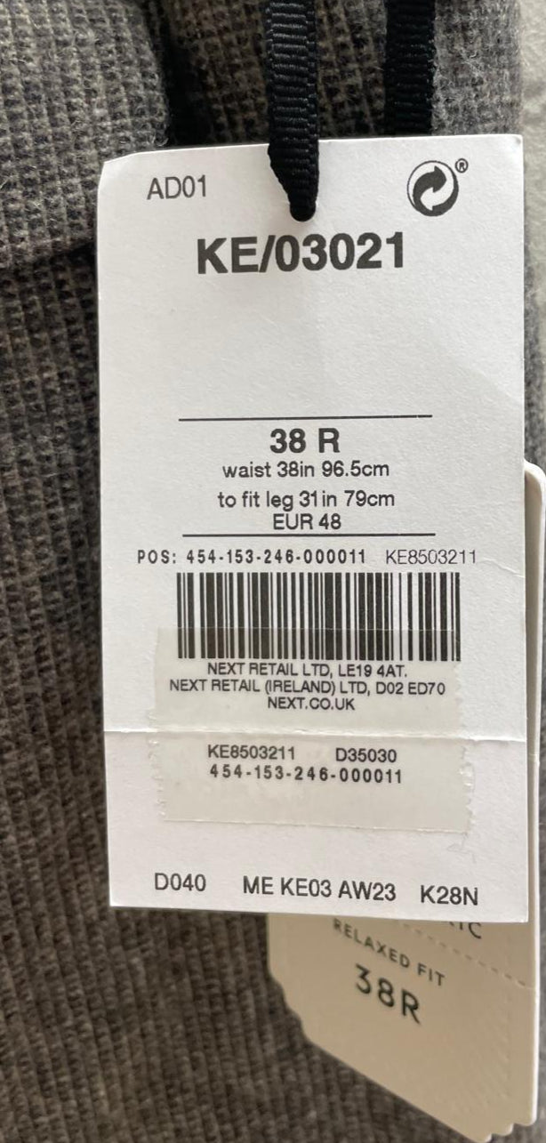Next Italian Fabric trousers relaxed fit - 38R BNWT