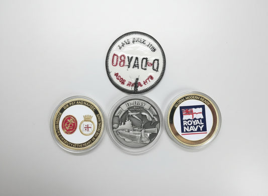 Royal Navy Memorabilia Gifts Gold Spoof Challenge Coin - Portsmouth (Dust Bag Included)