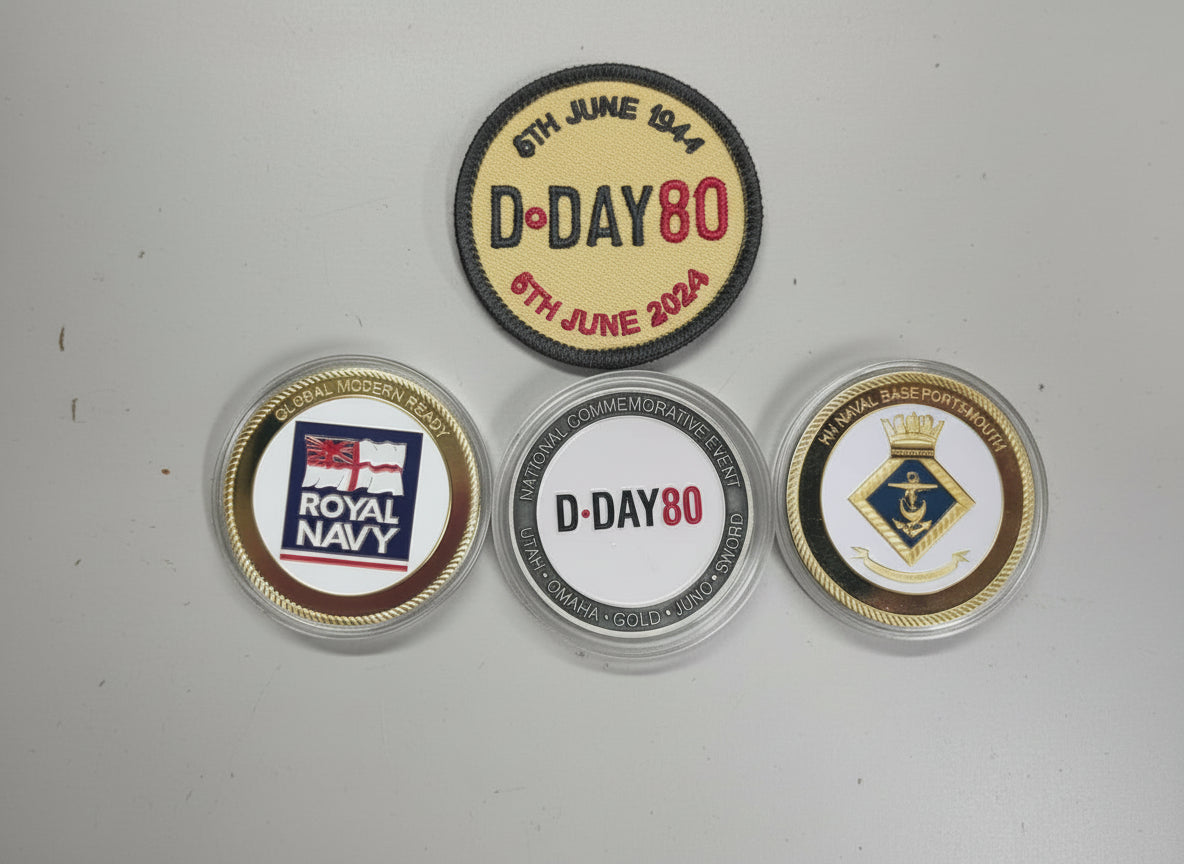 Royal Navy Memorabilia Gifts Gold Spoof Challenge Coin - Portsmouth (Dust Bag Included)