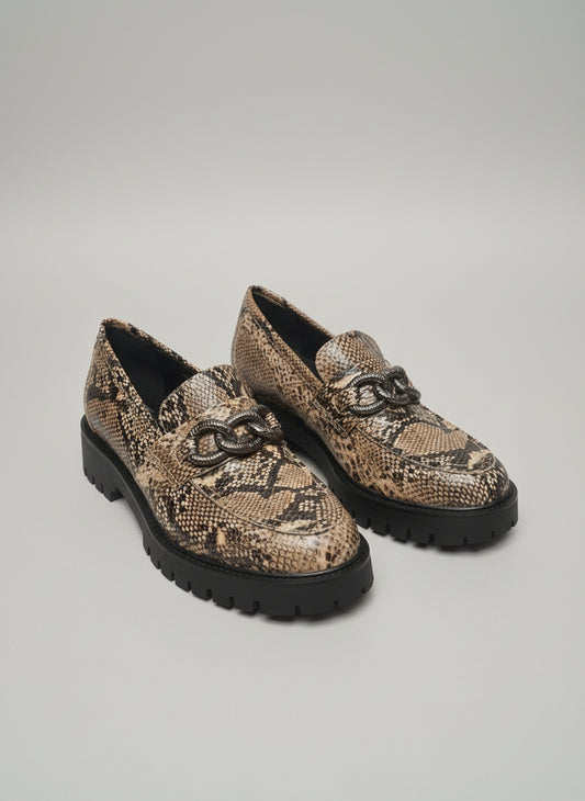 Moda in Pelle snakeskin loafers size uk 7 Eu 40