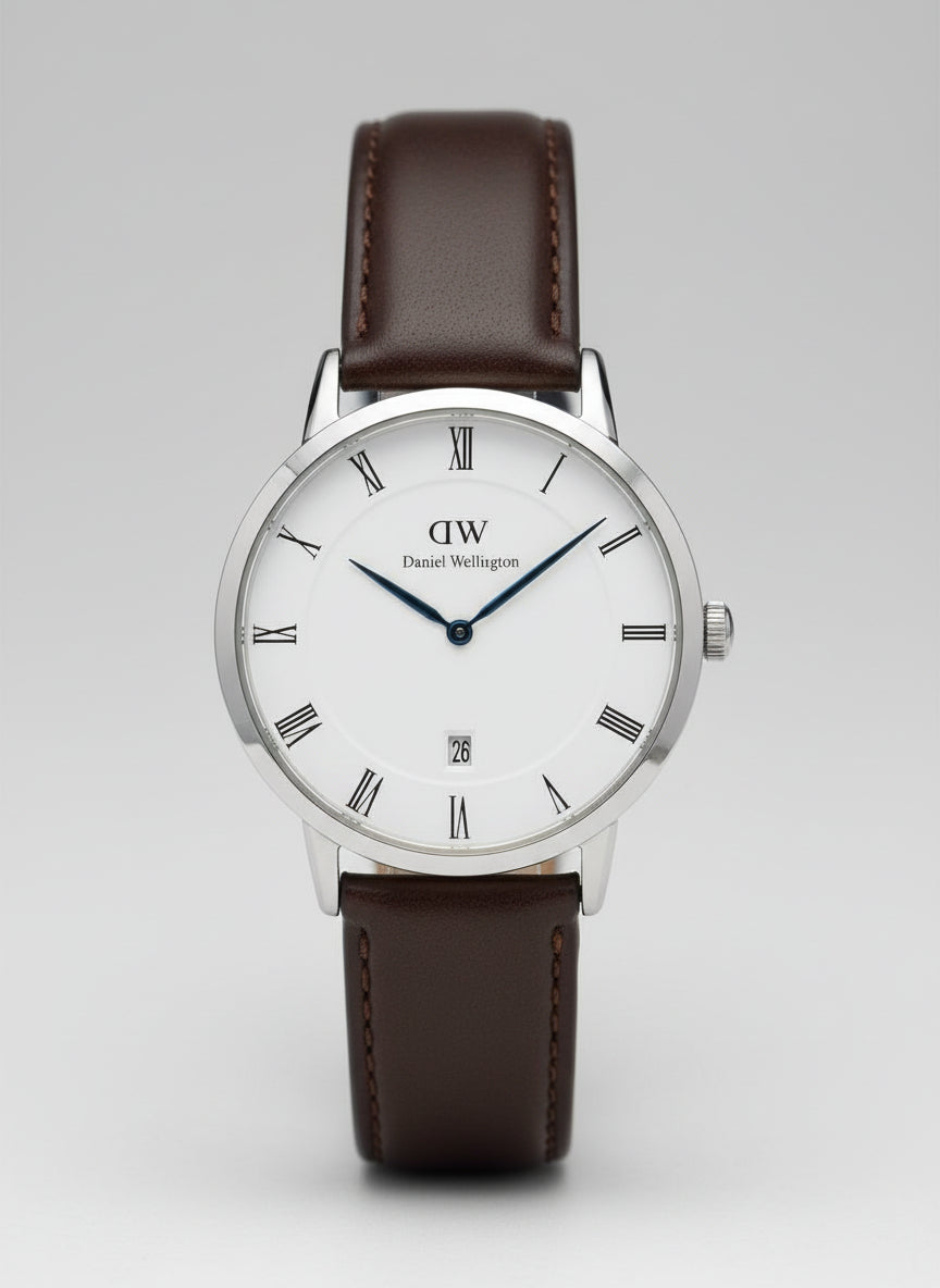 Daniel Wellington Stainless Steel Watch with Leather Wrist Band Dapper B38S1 Serial Number 01020024188