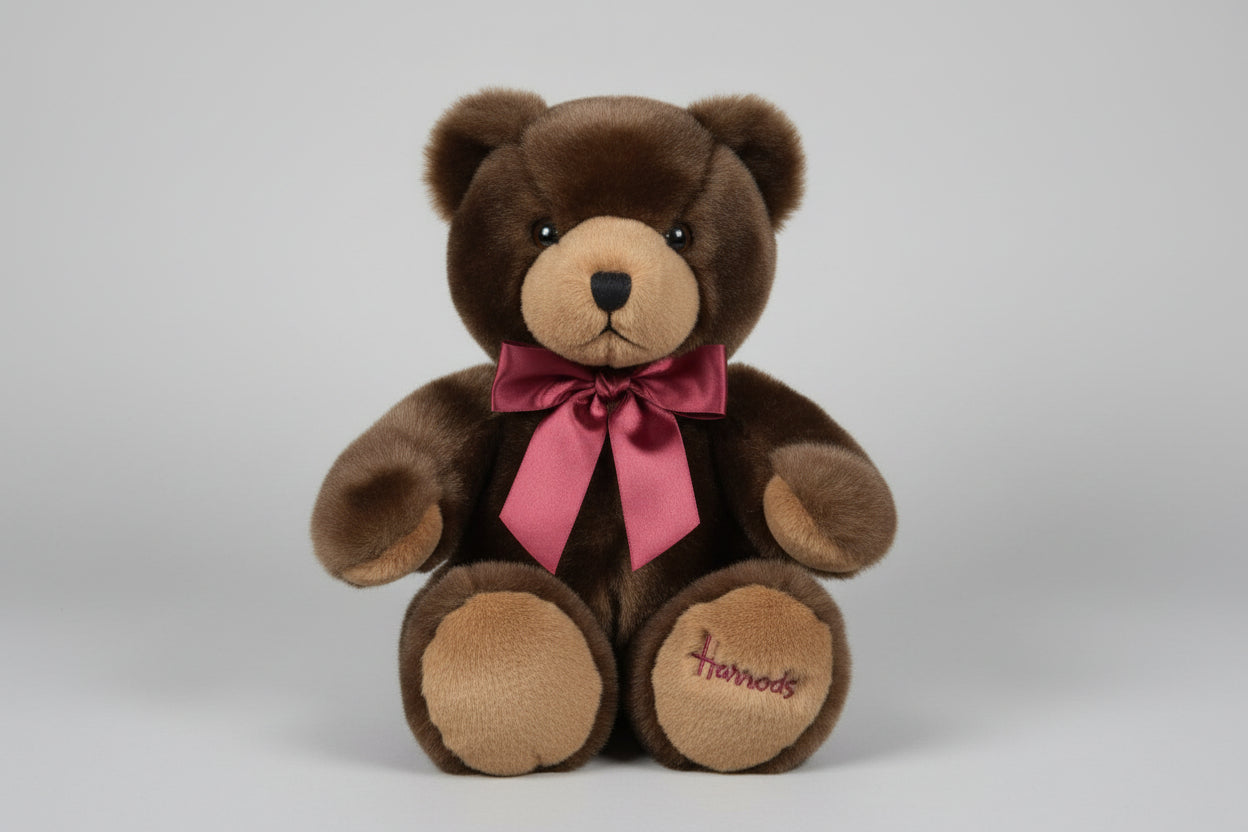 Harrods Christmas Teddy Bear 1990 Plush Soft Toy with Tag 14"