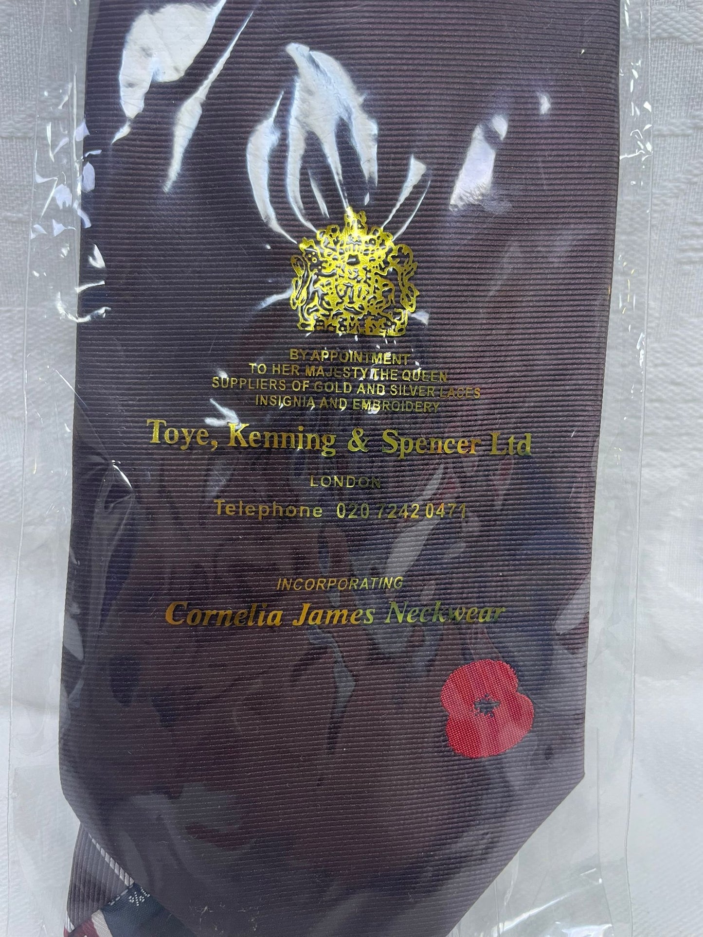 Toye, Kenning & Spencer Burgundy Brown Mens Poppy Tie British Legion