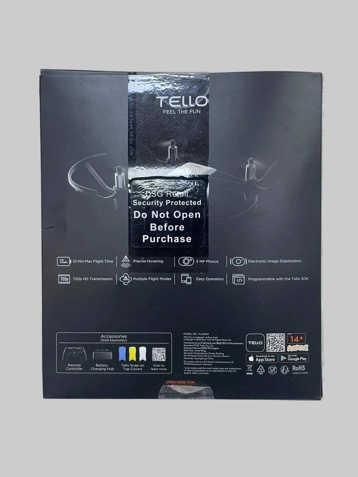 DJI Tello Boost Combo 4 Rotors 5 MP 2592 X 1936 Pixels 8 M/s 1100 MAh Black White