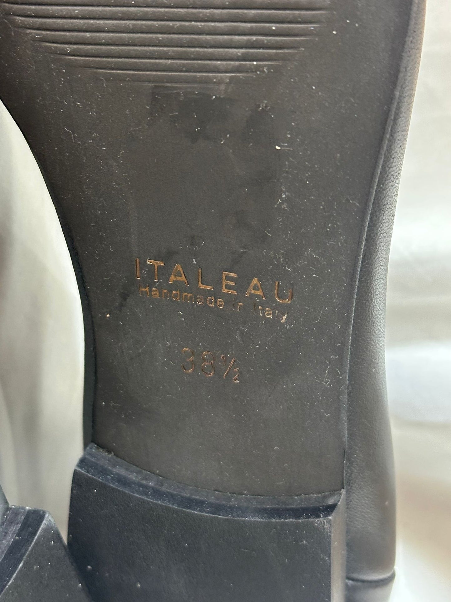 ITALEAU - Women's Black Flats EU Size 38.5 Handmade in Italy