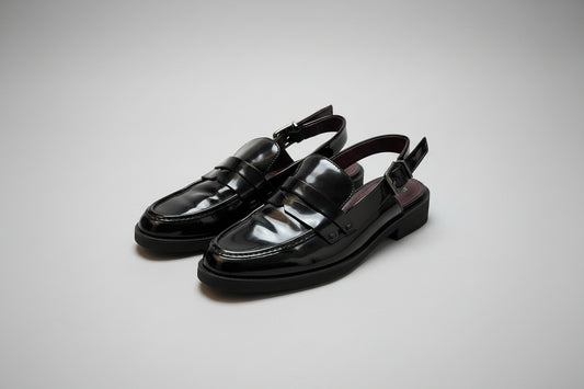 FRANCO SARTO Women's Black Slingback Loafers UK 6.5