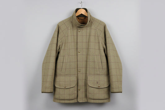 CORDINGS OF PICADILLY LONDON - Men's Green Tweed Wool Coat Size Large/52" - Stain