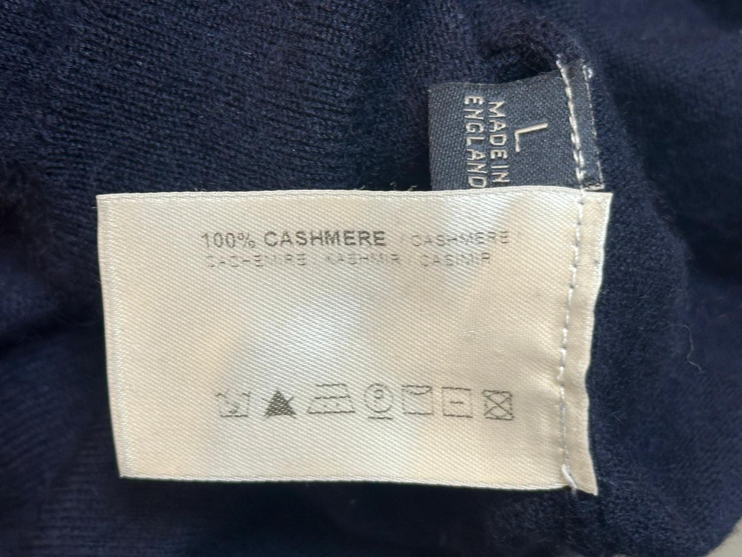 JOHN SMEDLEY Men's Navy Blue Jumper 100% Cashmere Size Large (USED)
