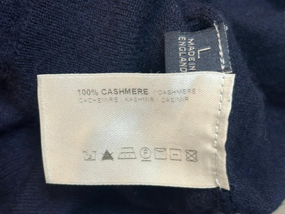 JOHN SMEDLEY Men's Navy Blue Jumper 100% Cashmere Size Large (USED)