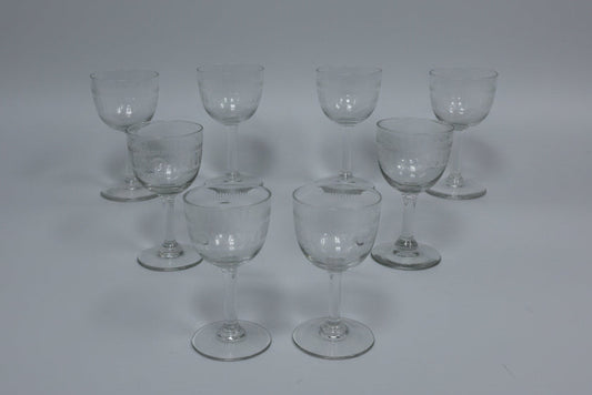 8 Antique Port/ Sherry Glasses