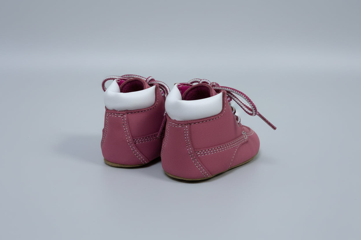 TIMBERLAND Baby Crib Booties Shoes Nubuck Soft Sole uk Size 0 Rose Pink
