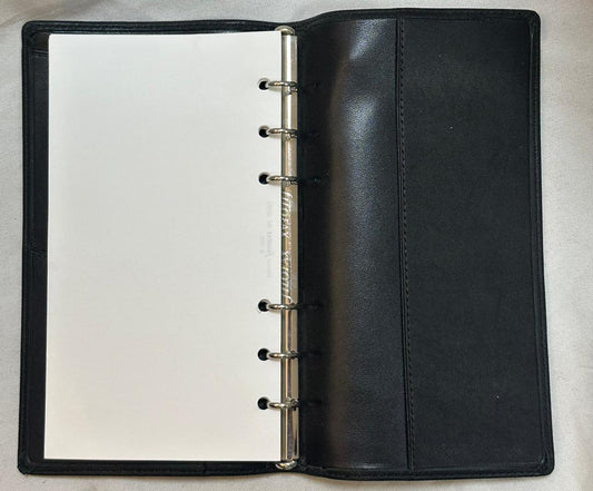 FILOFAX Guildford Extra Slim Personal Organiser Deluxe Leather Black (USED)