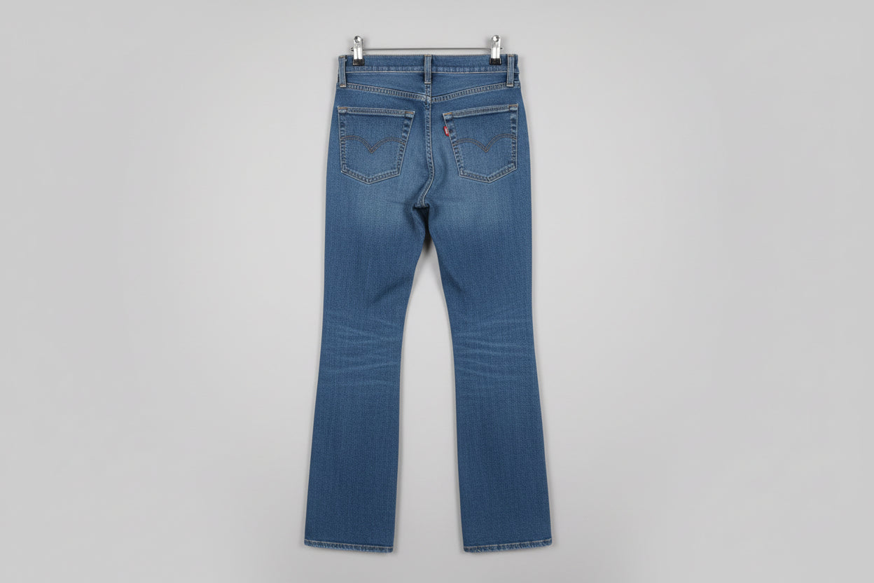 Ladies Levi Strauss Blue Jeans - UK 8 EU 36 Straight Kick-Flare