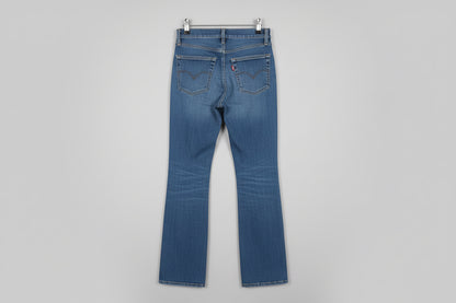 Ladies Levi Strauss Blue Jeans - UK 8 EU 36 Straight Kick-Flare