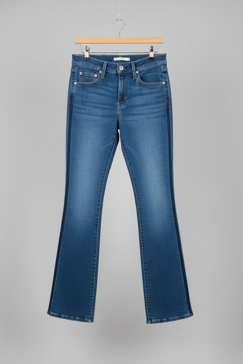 Ladies Levi Strauss Blue Jeans - UK 8 EU 36 Straight Kick-Flare