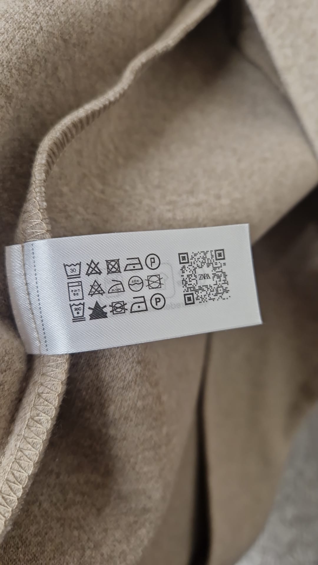 Zara (M) Hooded Belted Wrap Coat Beige Size Medium