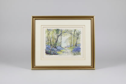 Bluebell Wood Landscape Angela Fieldes Framed Picture