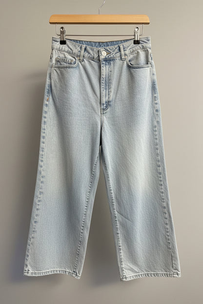 ALIGNE Freda High Wait Straight Leg Jeans W 31 65% Cotton Light Blue