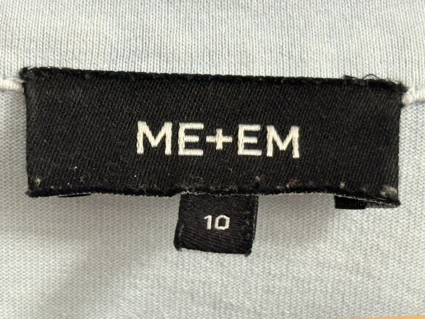 ME + EM Light Blue Long Sleeve Shirt Top 100% Cotton Size UK 10